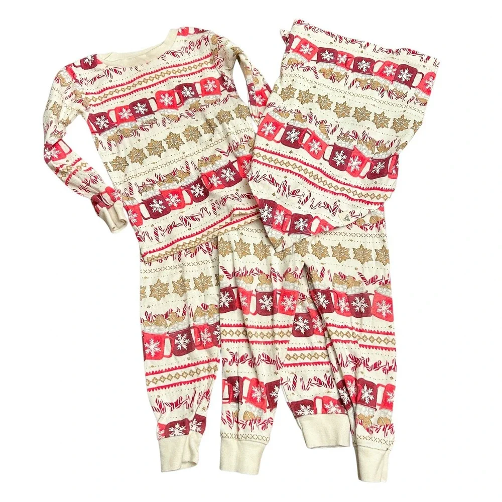 Burts Bees Baby Pajamas Size 24M Christmas‎ Winter Bundle 2 Pants 1 Top Bandana
